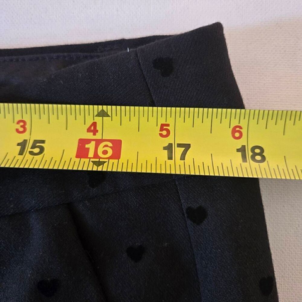 Talbots Womens Hampshire Black Heart Print Ankle Pants Size 12 - Picture 10 of 13
